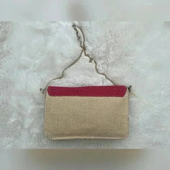 Escada Sorbetto Rosso Watermelon Straw Handbag/Purse/Crossbody - Picture 5 of 6